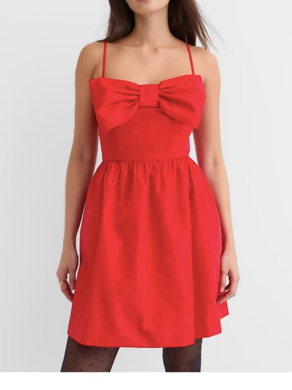 Loft Bow Strappy Mini Pocket Dress *NWT* Cherry Red